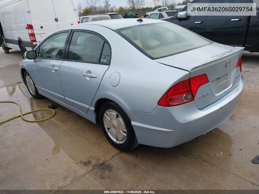 JHMFA36206S029754 2006 Honda Civic Hybrid