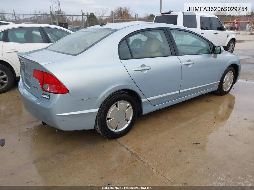 JHMFA36206S029754 2006 Honda Civic Hybrid