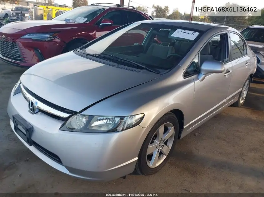 1HGFA168X6L136462 2006 Honda Civic Ex
