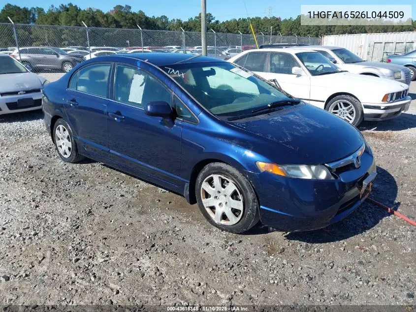 1HGFA16526L044509 2006 Honda Civic Lx