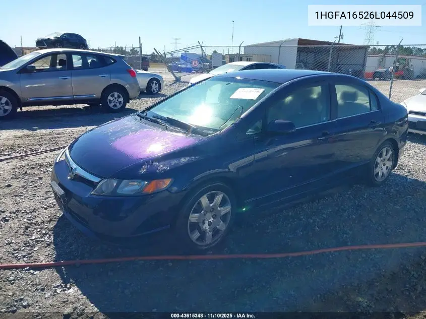 1HGFA16526L044509 2006 Honda Civic Lx