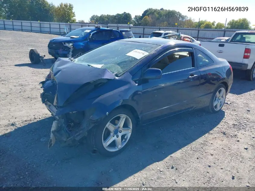 2HGFG11626H569839 2006 Honda Civic Lx