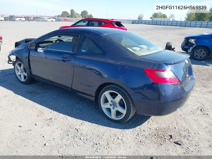 2HGFG11626H569839 2006 Honda Civic Lx