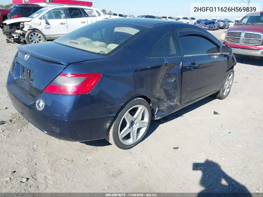 2HGFG11626H569839 2006 Honda Civic Lx