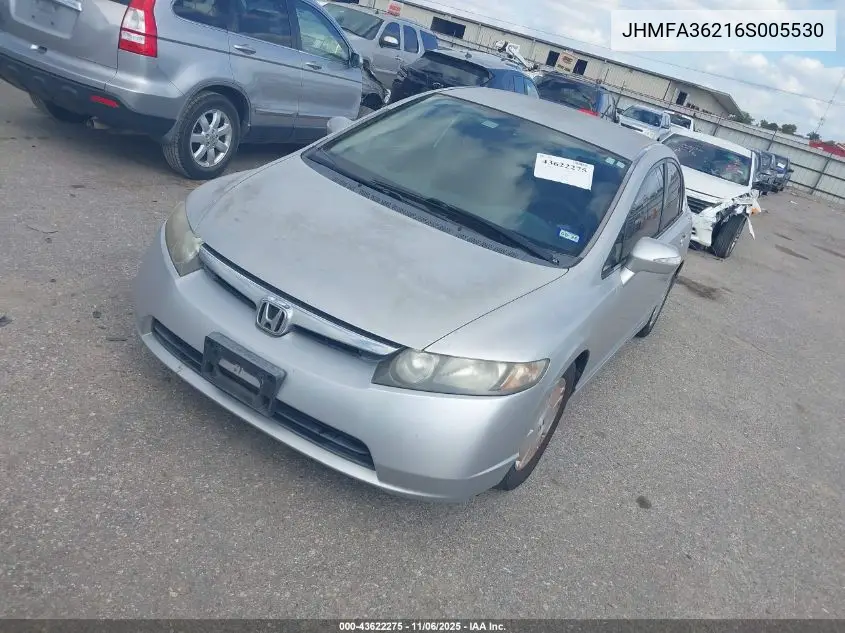 JHMFA36216S005530 2006 Honda Civic Hybrid