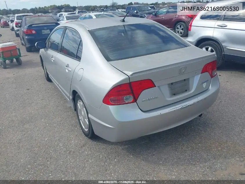 JHMFA36216S005530 2006 Honda Civic Hybrid