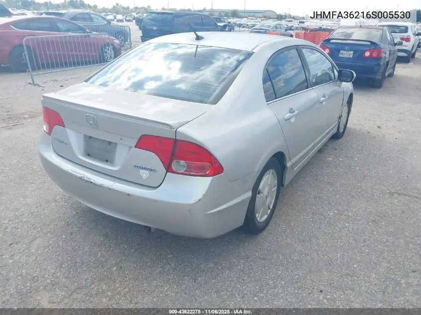 JHMFA36216S005530 2006 Honda Civic Hybrid