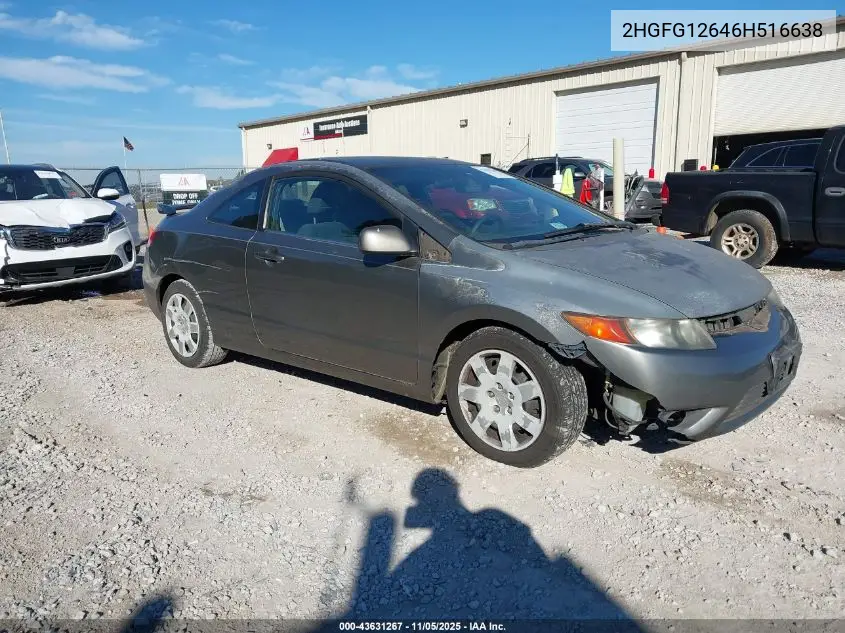 2HGFG12646H516638 2006 Honda Civic Lx