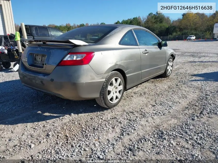 2HGFG12646H516638 2006 Honda Civic Lx