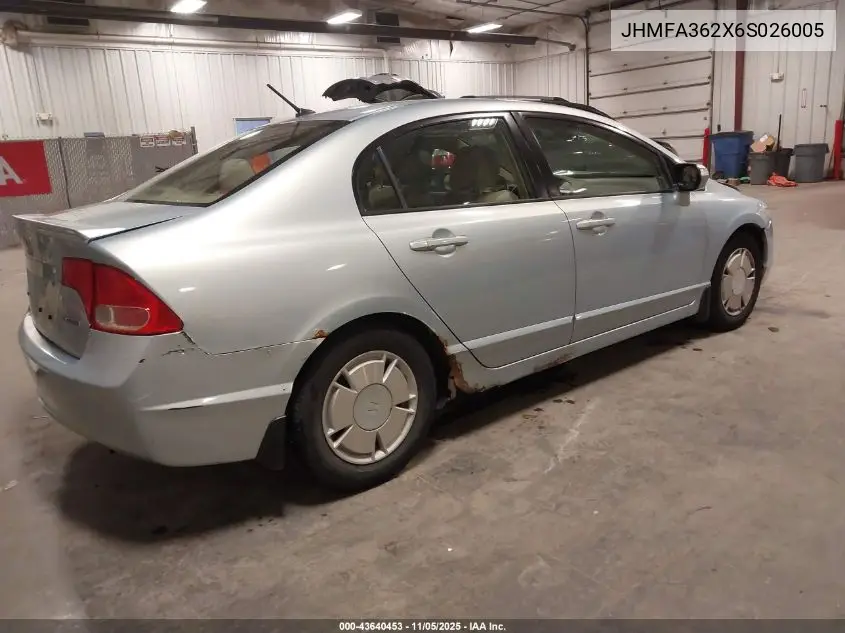 JHMFA362X6S026005 2006 Honda Civic Hybrid