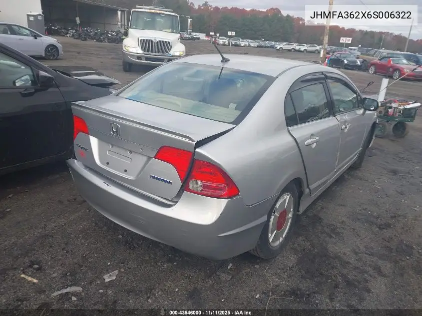 JHMFA362X6S006322 2006 Honda Civic Hybrid