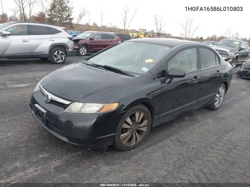1HGFA16586L010803 2006 Honda Civic Lx