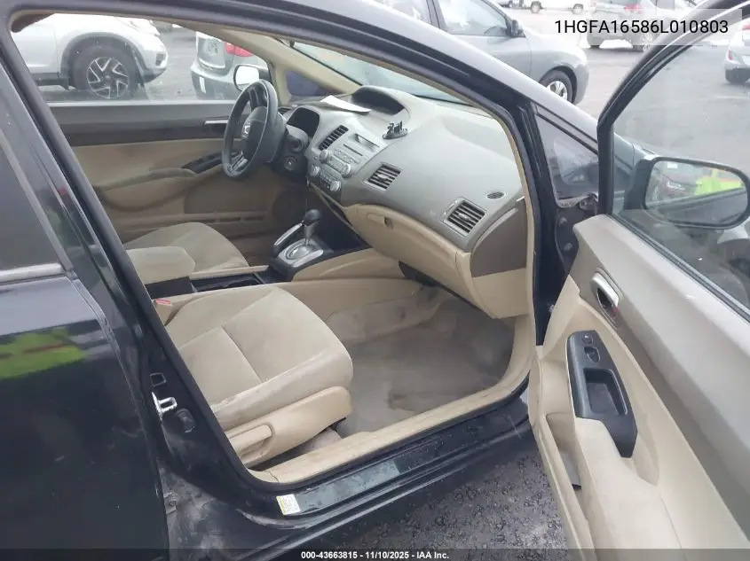 1HGFA16586L010803 2006 Honda Civic Lx