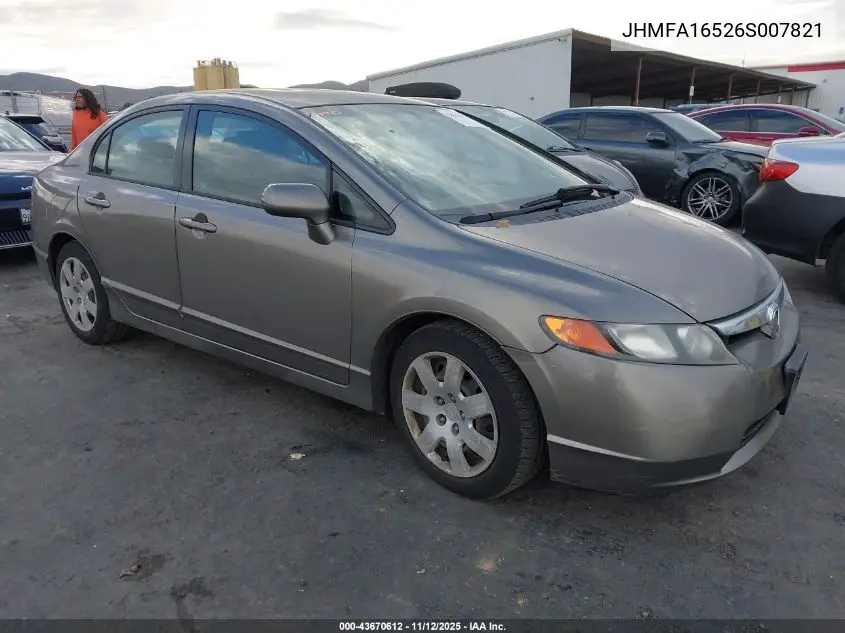 JHMFA16526S007821 2006 Honda Civic Lx
