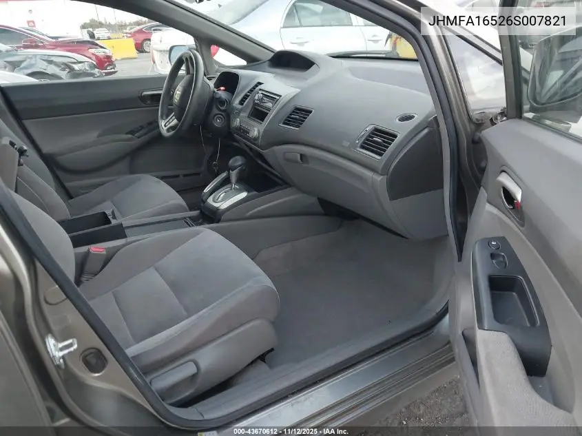 JHMFA16526S007821 2006 Honda Civic Lx
