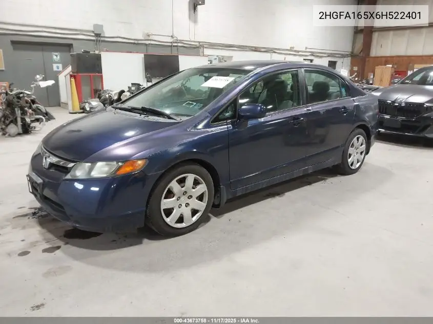 2HGFA165X6H522401 2006 Honda Civic Lx