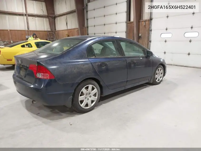 2HGFA165X6H522401 2006 Honda Civic Lx