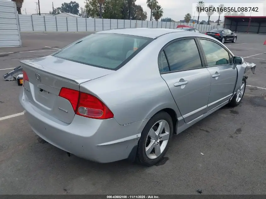 1HGFA16856L088742 2006 Honda Civic Ex