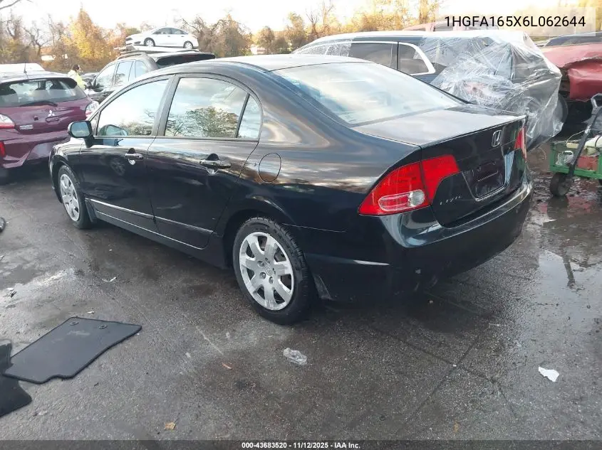 1HGFA165X6L062644 2006 Honda Civic Lx