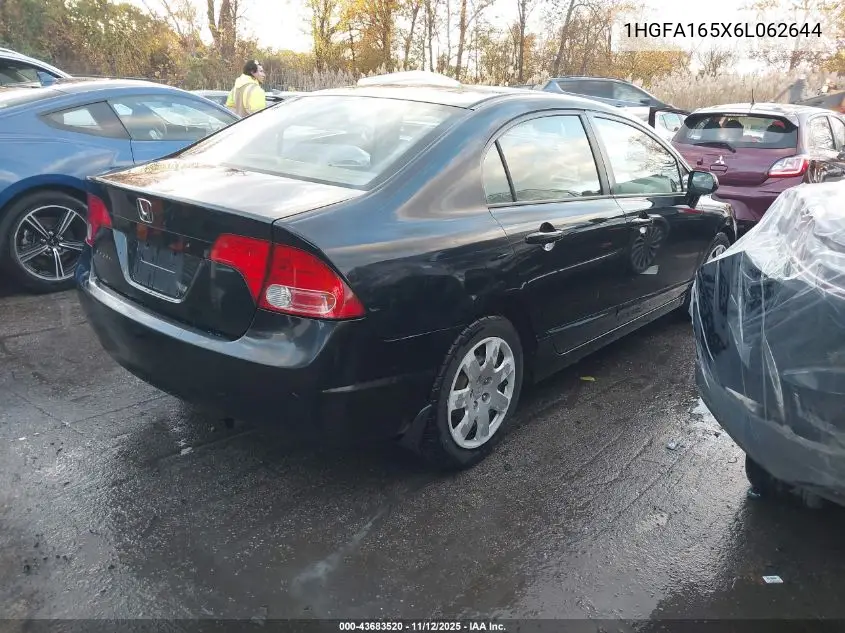 1HGFA165X6L062644 2006 Honda Civic Lx