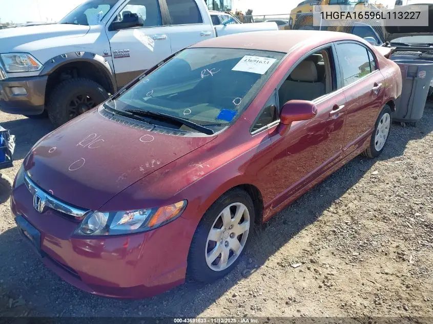 1HGFA16596L113227 2006 Honda Civic Lx
