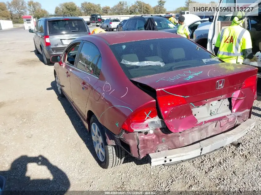 1HGFA16596L113227 2006 Honda Civic Lx
