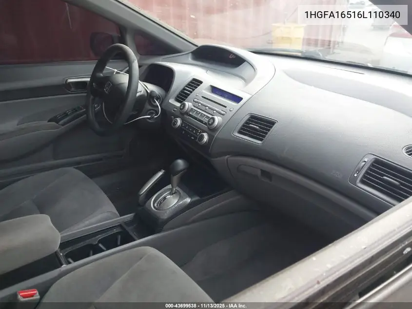 1HGFA16516L110340 2006 Honda Civic Lx