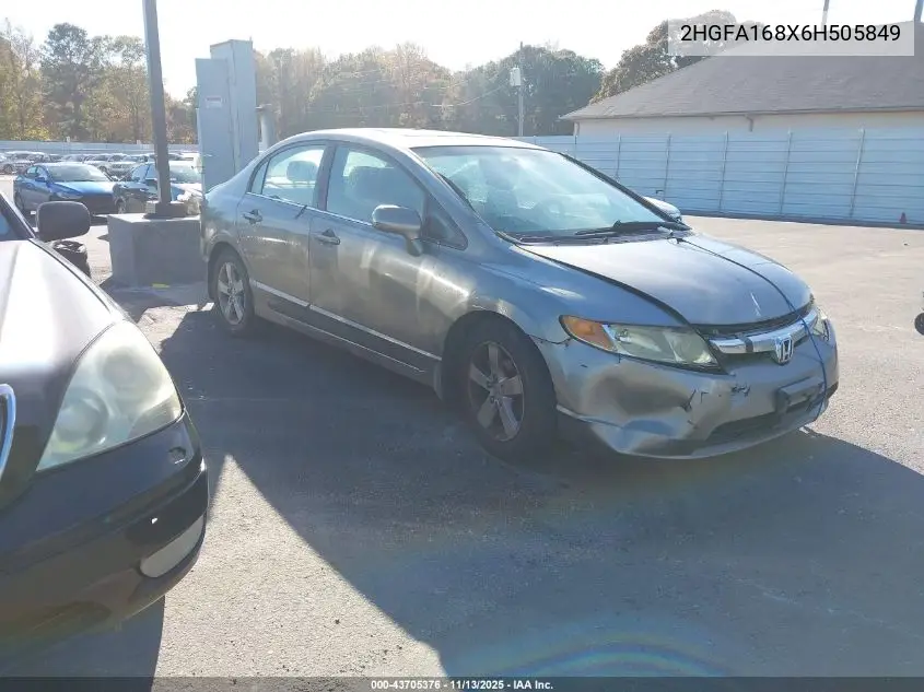 2HGFA168X6H505849 2006 Honda Civic Ex