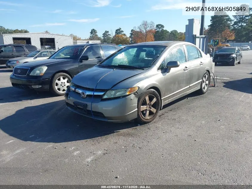 2HGFA168X6H505849 2006 Honda Civic Ex