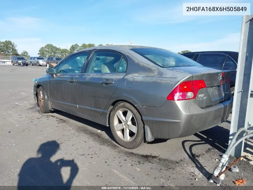 2HGFA168X6H505849 2006 Honda Civic Ex