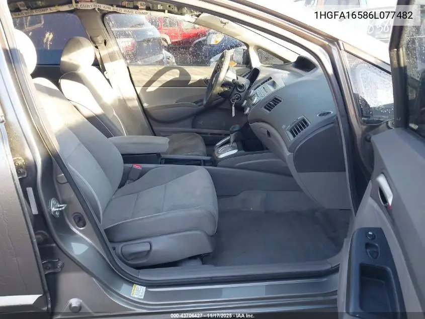 1HGFA16586L077482 2006 Honda Civic Lx
