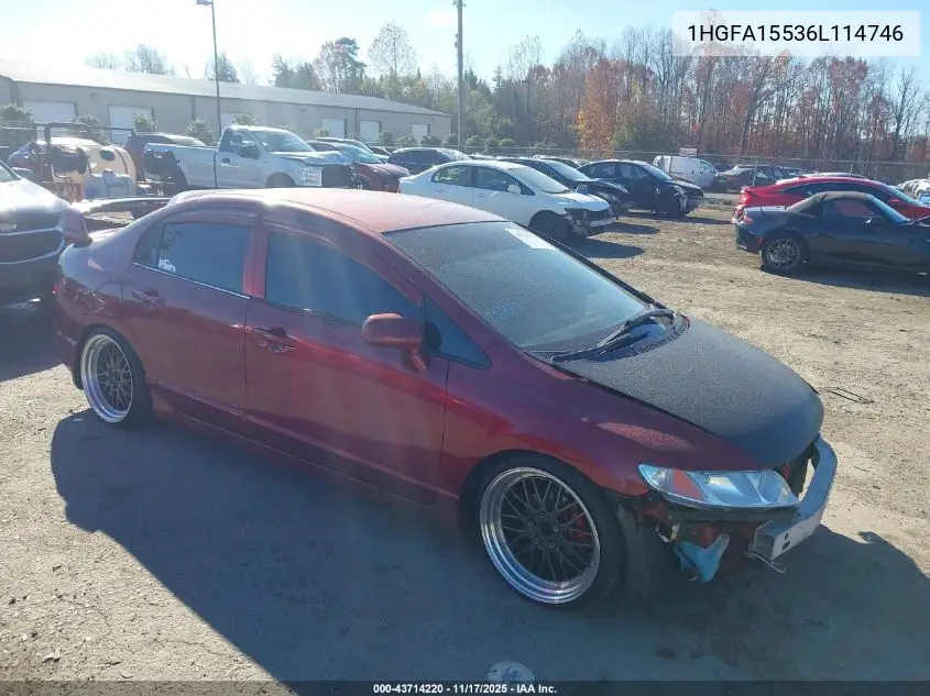 1HGFA15536L114746 2006 Honda Civic Lx