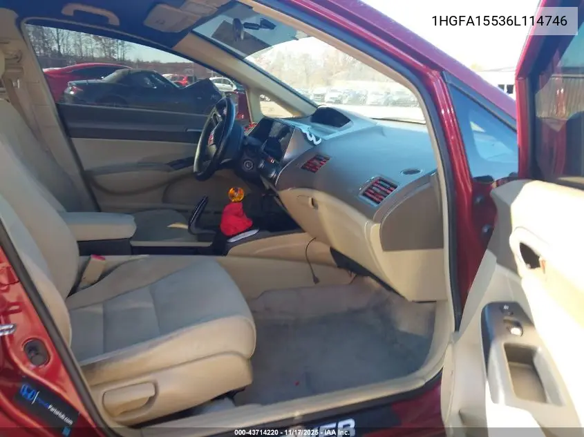 1HGFA15536L114746 2006 Honda Civic Lx