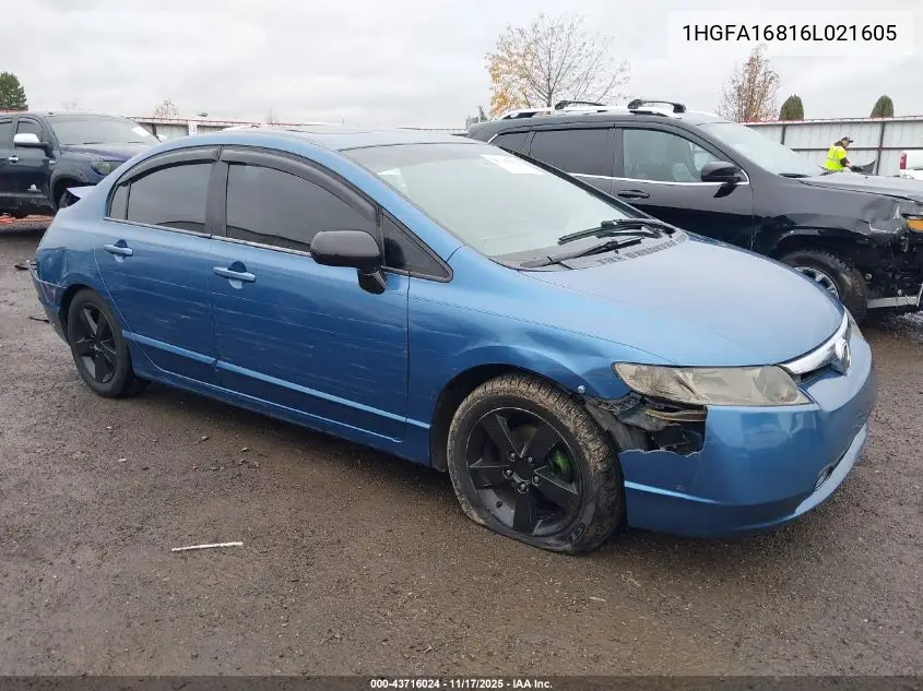 1HGFA16816L021605 2006 Honda Civic Ex