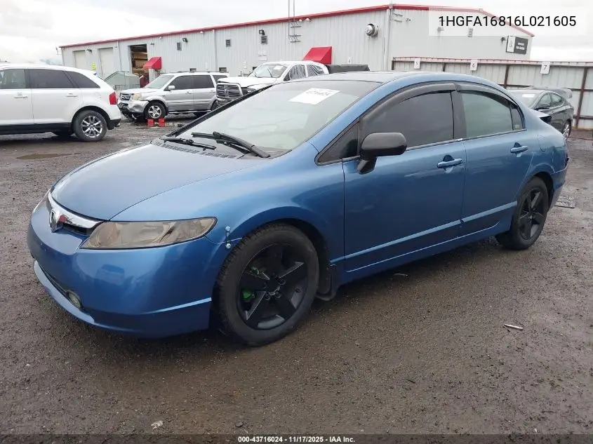 1HGFA16816L021605 2006 Honda Civic Ex