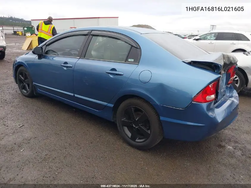 1HGFA16816L021605 2006 Honda Civic Ex