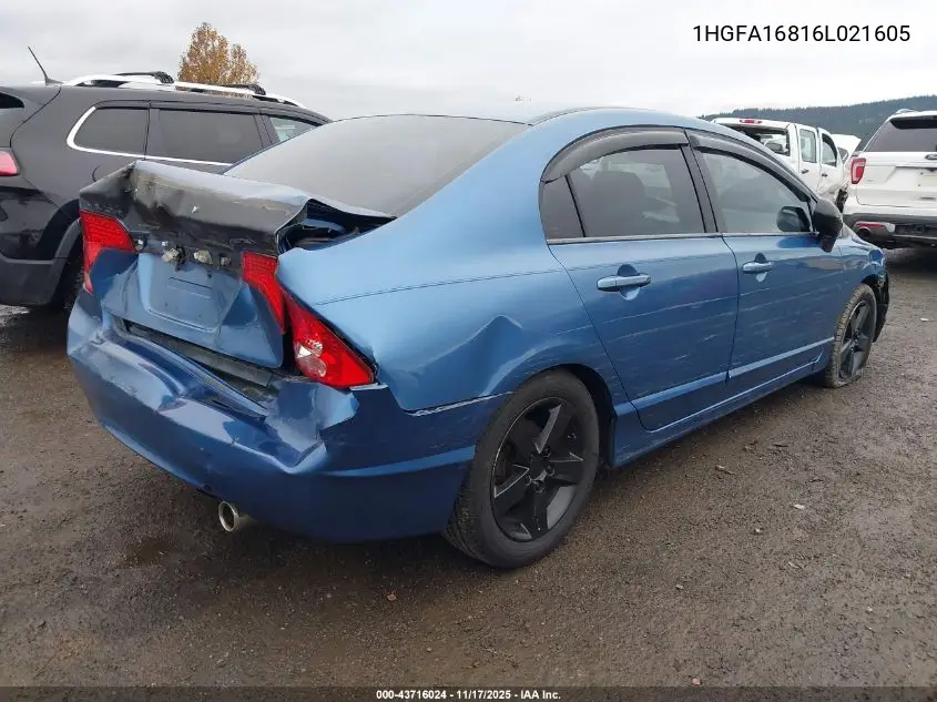 1HGFA16816L021605 2006 Honda Civic Ex
