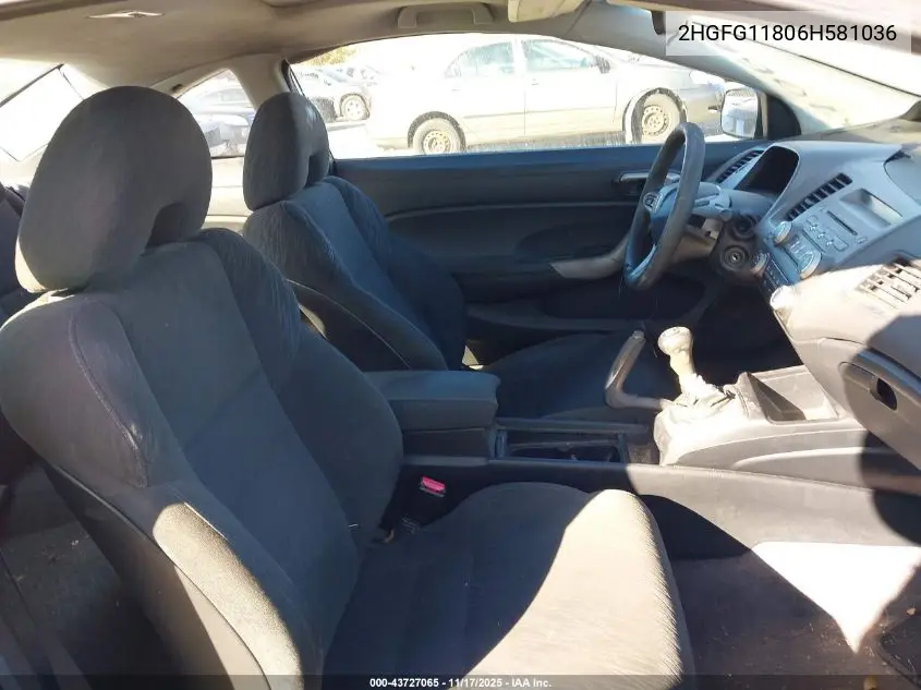 2HGFG11806H581036 2006 Honda Civic Ex