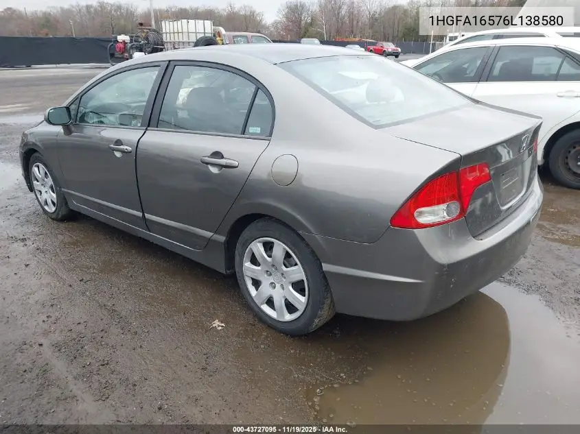 1HGFA16576L138580 2006 Honda Civic Lx