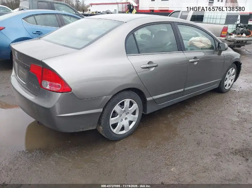 1HGFA16576L138580 2006 Honda Civic Lx