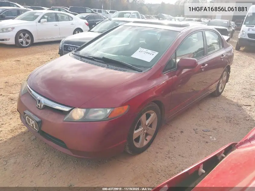 1HGFA16856L061881 2006 Honda Civic Ex