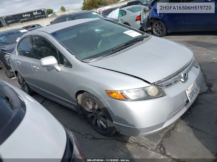 2HGFA16506H519720 2006 Honda Civic Lx