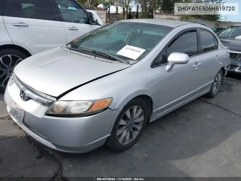 2HGFA16506H519720 2006 Honda Civic Lx
