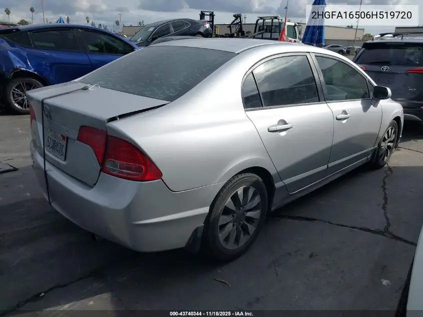 2HGFA16506H519720 2006 Honda Civic Lx