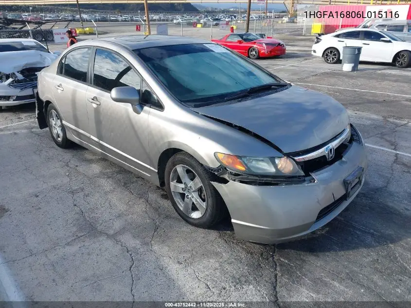 1HGFA16806L015116 2006 Honda Civic Ex