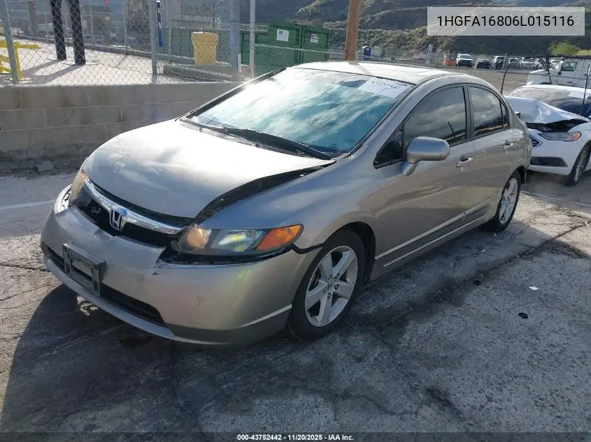 1HGFA16806L015116 2006 Honda Civic Ex
