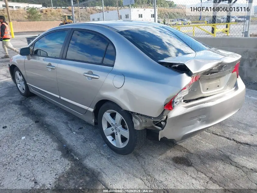 1HGFA16806L015116 2006 Honda Civic Ex