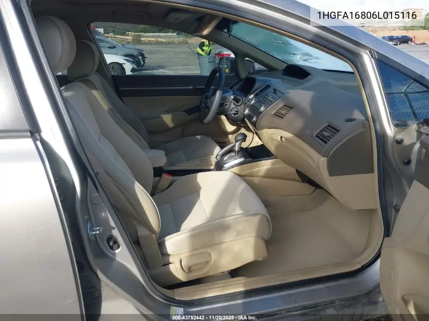 1HGFA16806L015116 2006 Honda Civic Ex