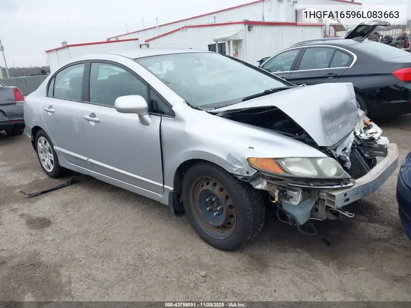 1HGFA16596L083663 2006 Honda Civic Lx
