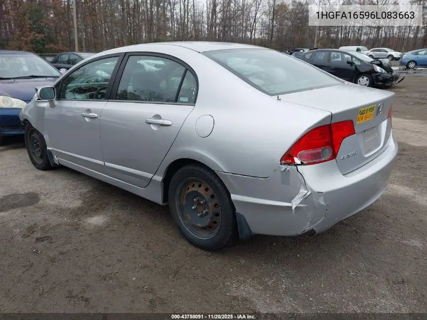 1HGFA16596L083663 2006 Honda Civic Lx